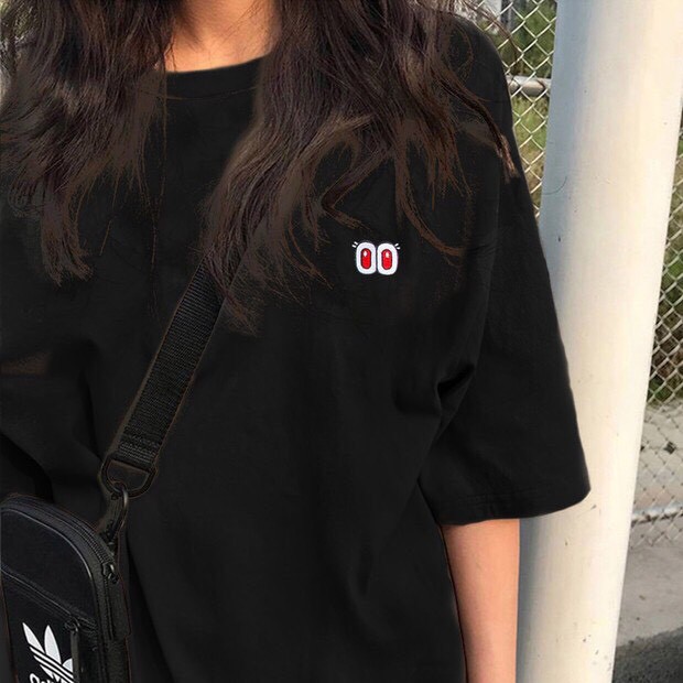 Áo thun tay lỡ form rộng - phông nam nữ cotton oversize - T shirt thêu đôi mắt - 2N Unisex