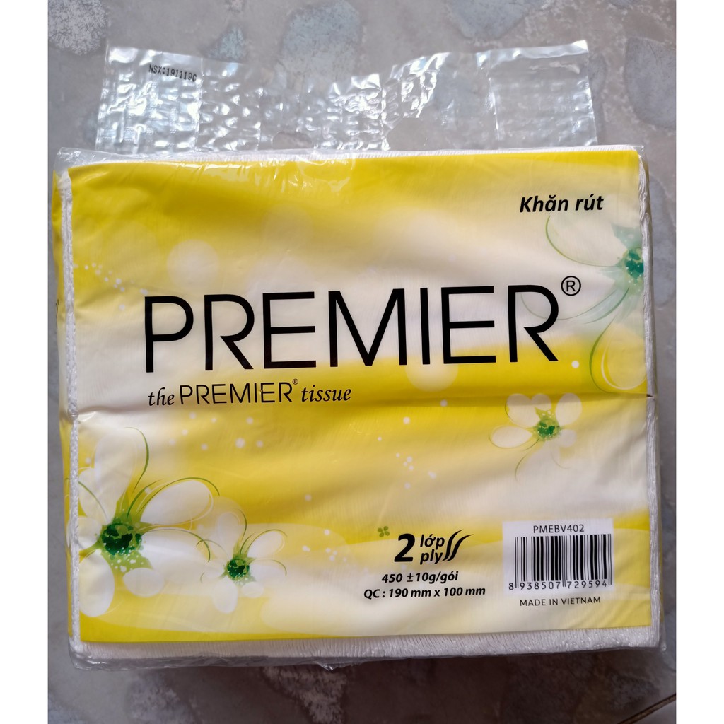 Khăn giấy rút PREMIER TISSUE 2 lớp gói 450g