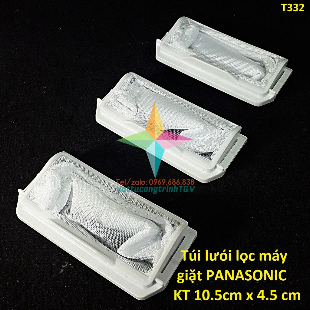 Bộ 3 túi lưói lọc thay thế cho máy giặt PANASONIC  KT:10.5cm x 4.5cm