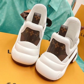 GIÀY LV WHITE BROWN NƠ LAI AU SC [ Full Box + Free Ship ]