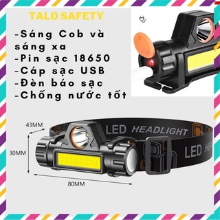 Đèn pin đeo đầu mini-x1 nhỏ gọn dùng pin sạc 18650 dây sạc usb