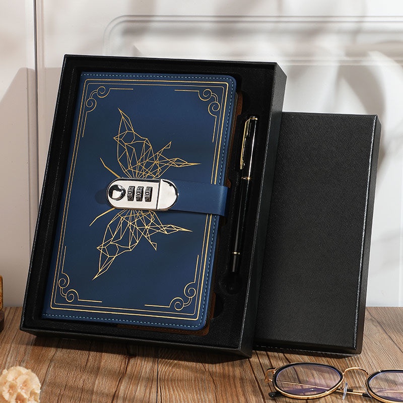 Sổ Tay Có Khóa Mật Mã Đơn Giản Phong Cách Retro