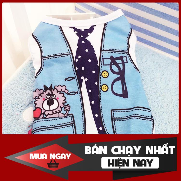 Áo Hình Gấu &amp; Chó Mùa Xuân Hè Giả Vest Mặc Thoáng Khí - Mã QACC68 0