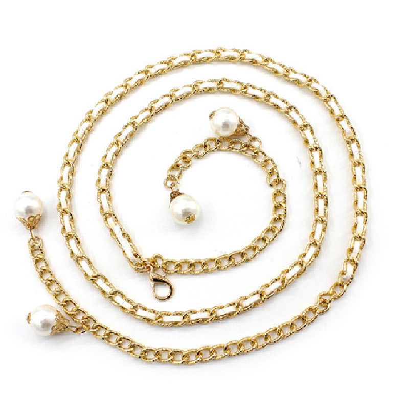 Dây Thắt Lưng Dạng Chuỗi Hạt Bằng Kim Loại Thời Trang Dành Cho Nữ