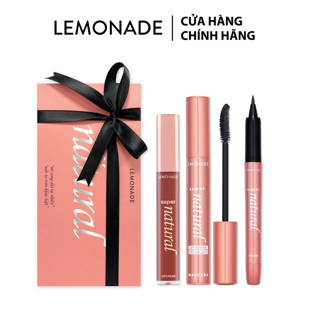 Combo trọn bộ Lemonade SuperNatural gồm 01 son kem 5g và 01 Mascara 7.5g 01 Eyeliner 1g