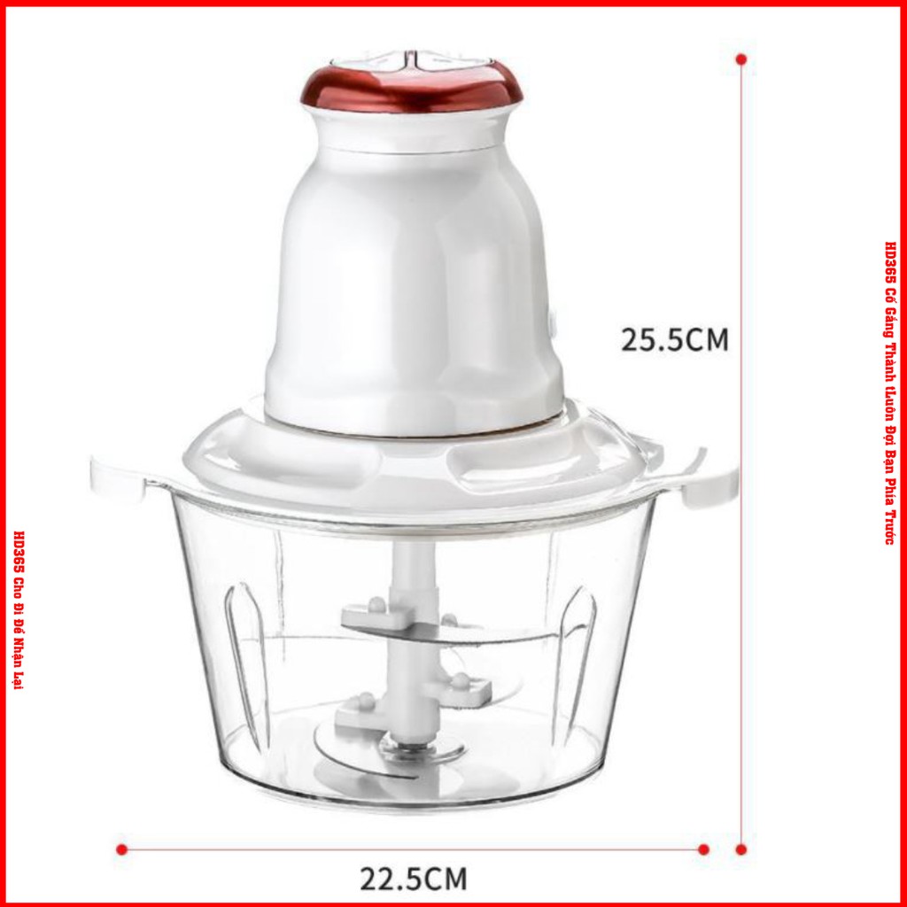 Máy Xay Thịt Xay Cá Đa Năng Công Suất 250W Cối Thủy Tinh 4 Lưỡi Dao Dung Tích 2000ml Hàng Nội Địa - HD365 Cao Cấp