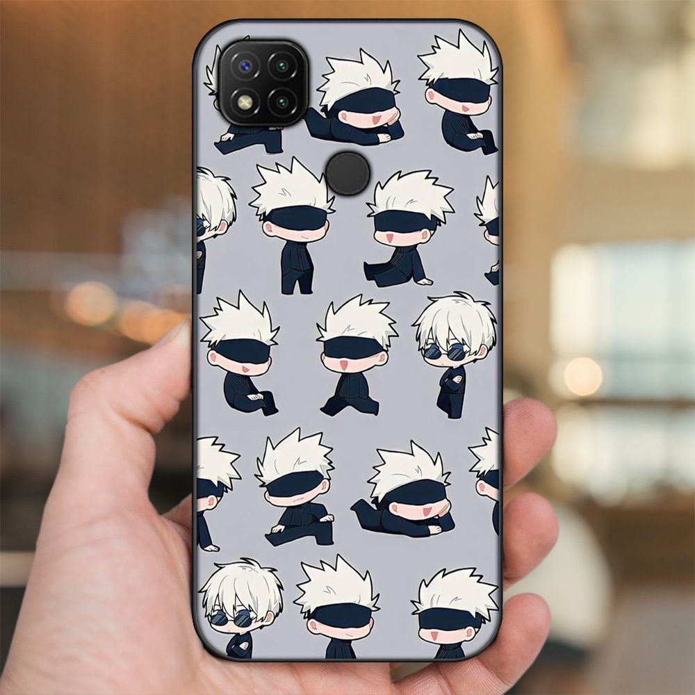 Ốp lưng Xiaomi Redmi 9C viền đen in hình Satoru Jujutsu Kaisen
