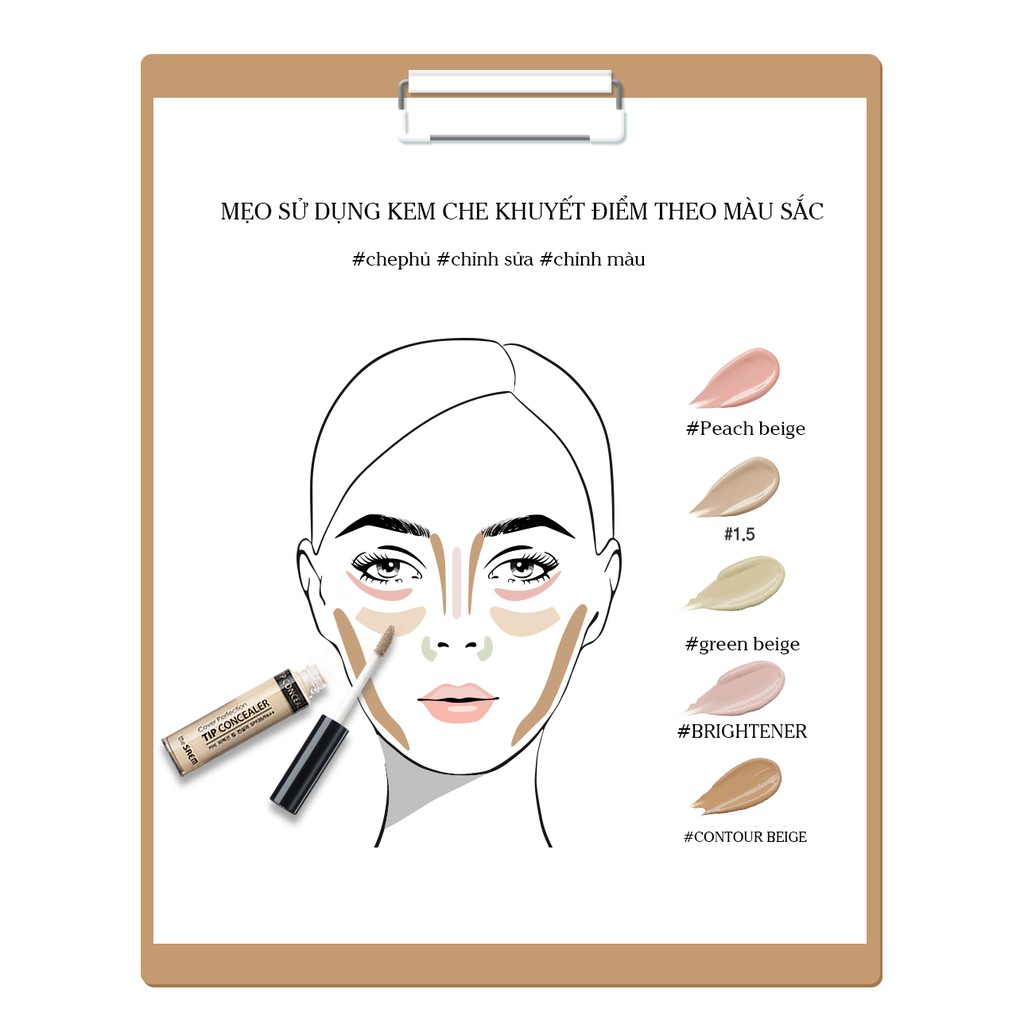 The Saem - Kem Che Khuyết Điểm The Saem Cover Perfection Tip Concealer SPF28 PA++ | BigBuy360 - bigbuy360.vn