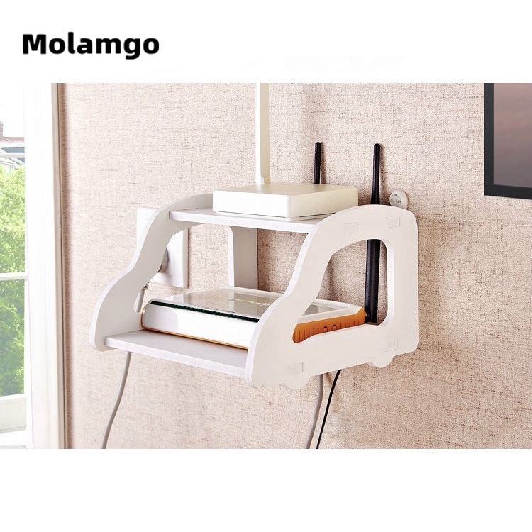 MOLAMGO  Wall Mount Router Rack Bedroom Living Room Electricity è Set Top Box Shelf Storage Bracket Partition Wall Mount Rack