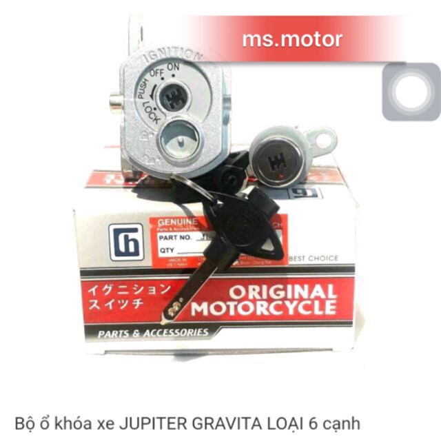 Bộ ổ khoá xe Jupiter Gravita 6 cạnh, Bộ khoá điện xe Jupiter Gravita 6 cạnh
