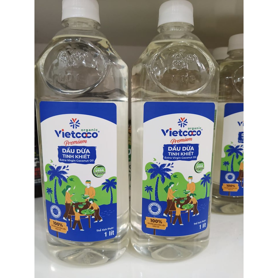 Dầu dừa ép lạnh hữu cơ VietCoco 500ml - 1L