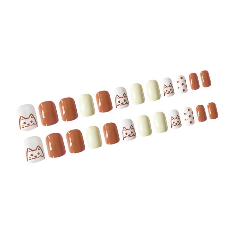 Bộ 24 móng giả N044 dáng móng ngắn ( Tặng kèm keo và dũa )