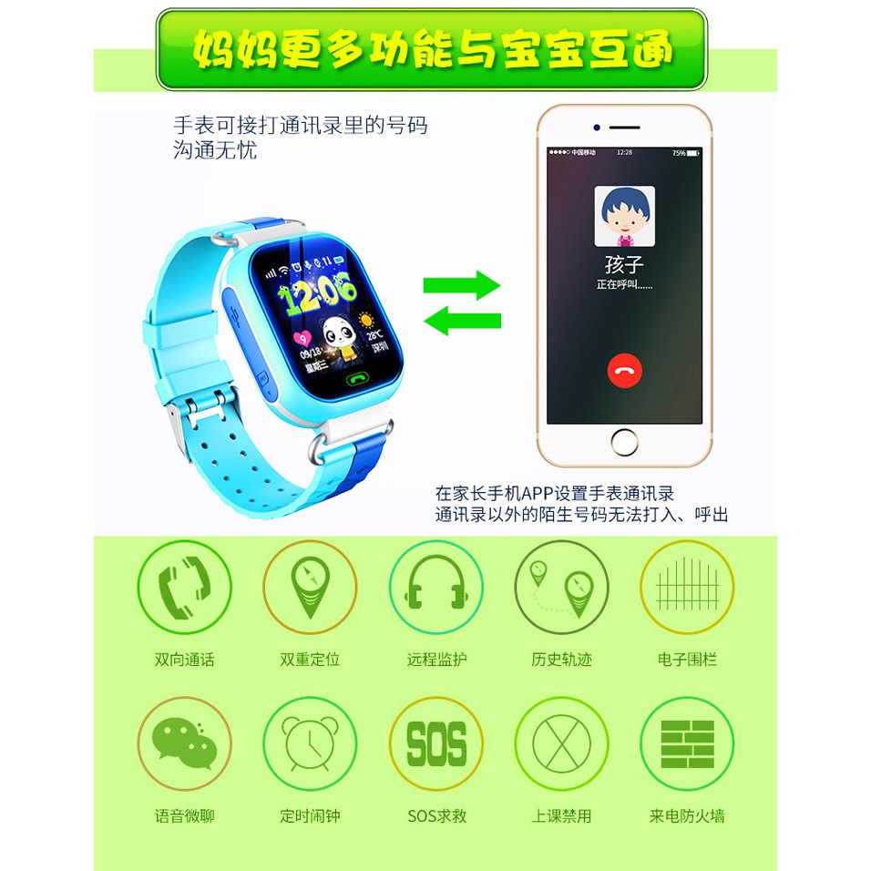Đồng hồ định vị trẻ em GPS - Smart Watch Y5 Tracker GPS Mẫu mới Có camera và màn hình cảm ứng
