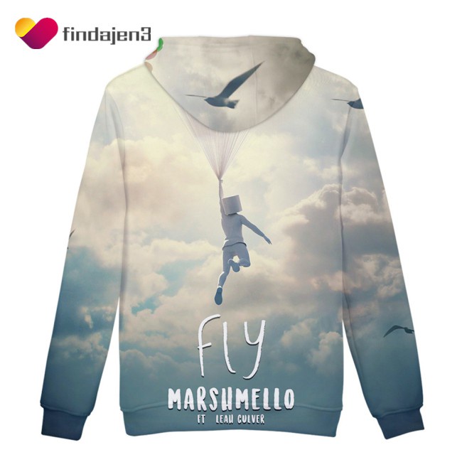 Áo Hoodie Tay Dài In Hình Dj Marshmello 3d Thời Trang Unisex