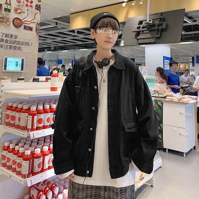 Áo khoác nam dài tay cổ tròn phong cách Hàn Quốc trẻ trung