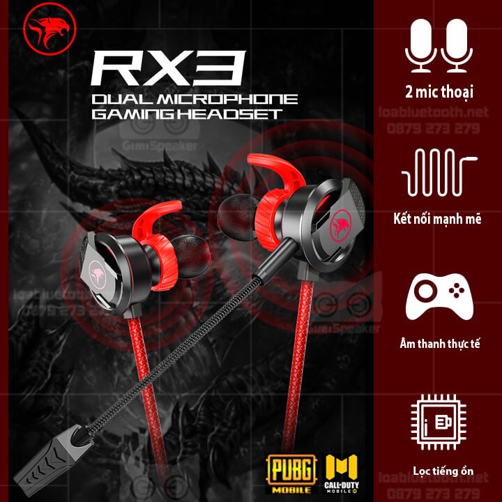 [Hoàn xu 50%] Tai nghe Gaming Plextone xMOWi RX3 dual Mic hỗ trợ chơi game PUBG COD