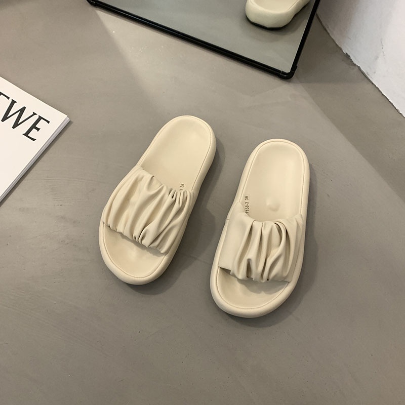 Dép IELGY quai ngang xếp nếp đế dày thời trang dành cho nữ