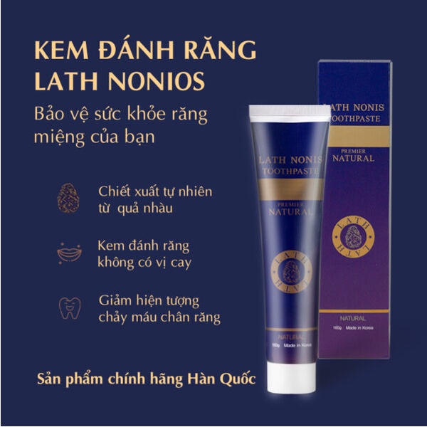 Kem đánh răng giảm sâu răng LATH Nonis Toothpaste 160g 8/2023