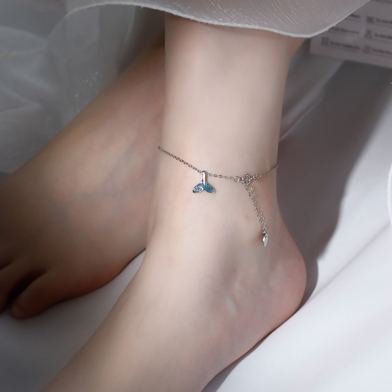 Lắc chân thời trang màu bạc kiểu hình đuôi nàng tiên cá thời trang cho nữ | BigBuy360 - bigbuy360.vn