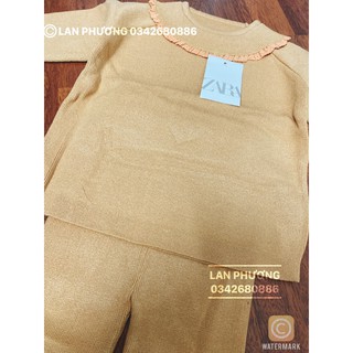 Set len zara cho bé gái chất đanh mịn