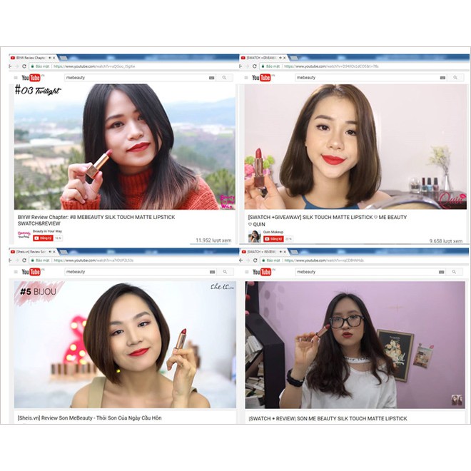 {THANH LÝ} Son Thỏi Lì Mebeauty Silk Touch Matte Lipstick Wedding Collection 3.5g (Son chạm nắp)