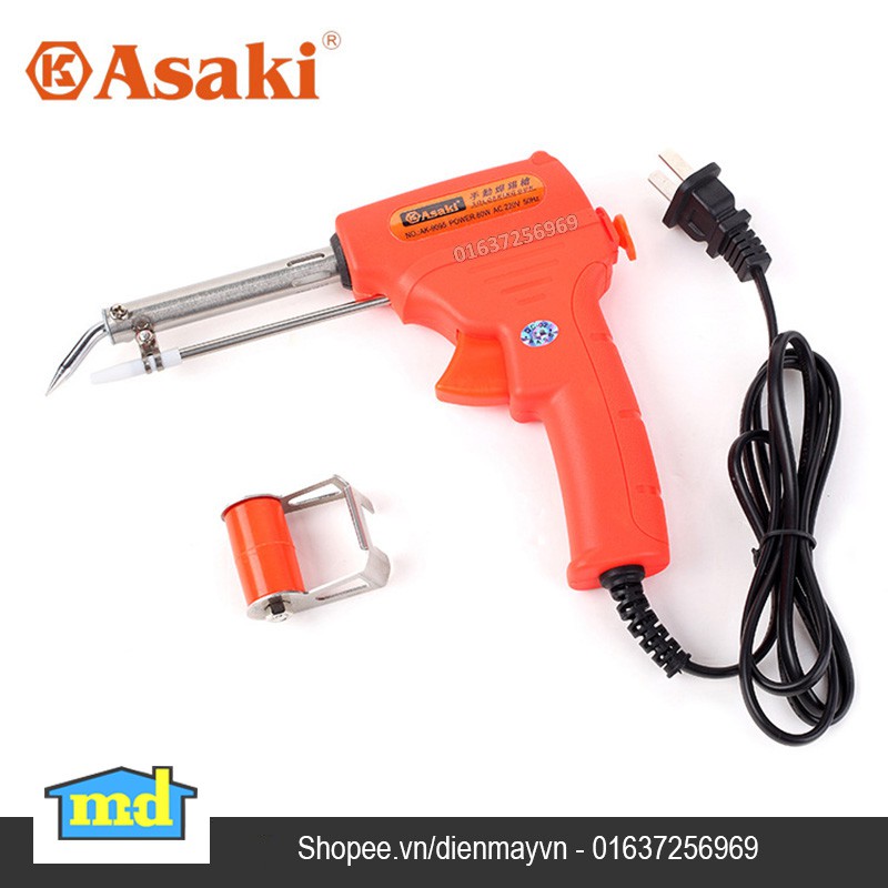 Mỏ hàn điện tử dạng súng Asaki Ak-9095 60W (Tặng cuộn thiếc)