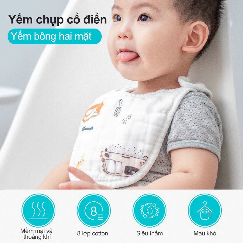 Yếm Xô   FREESHIP  Yếm Tròn Dáng Cánh Hoa Giữ ấm cổ Cho Bé