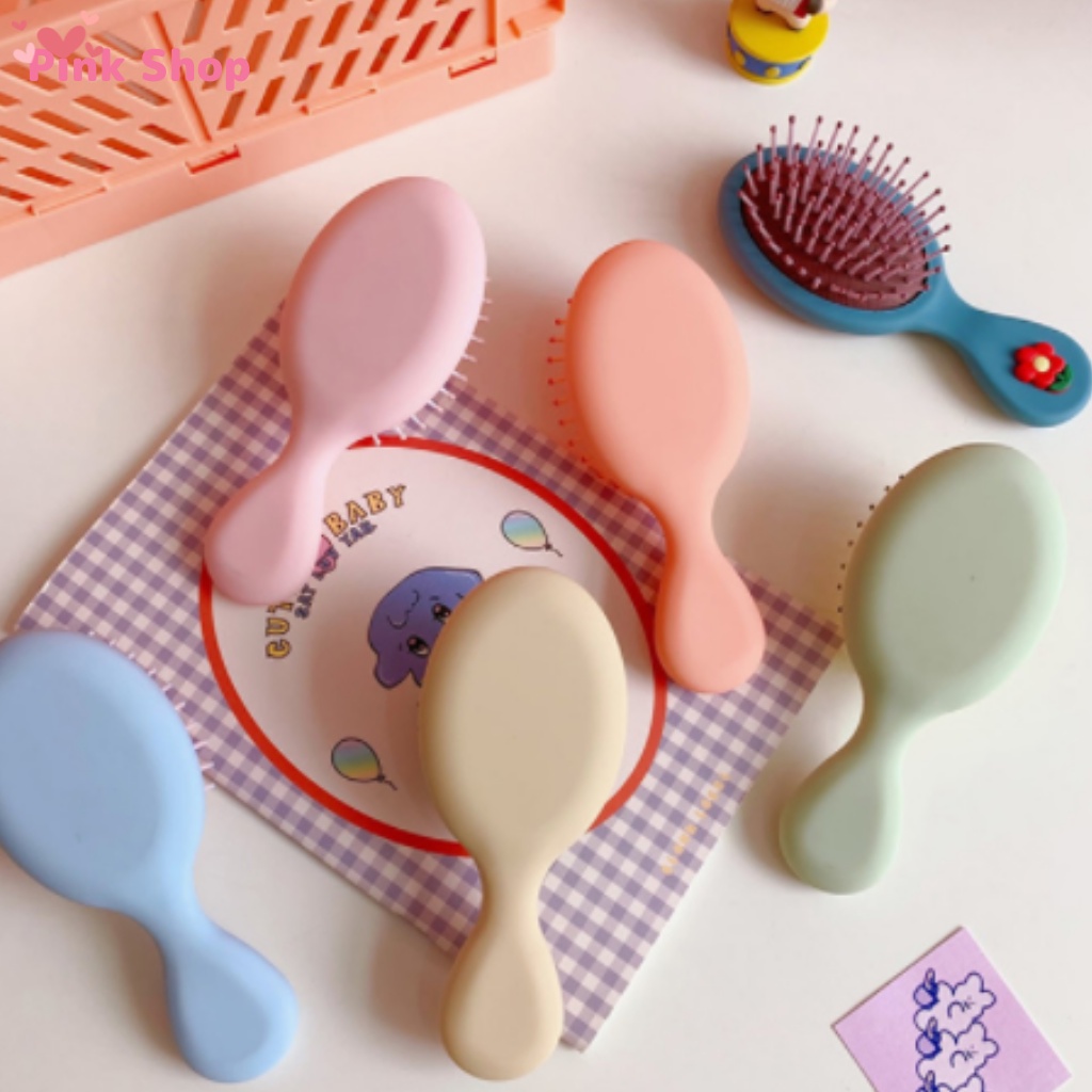 Lược chải tóc cute đệm khí đàn hồi massage da đầu, Lược gỡ rối tóc cầm tay dễ thương Pinkshop