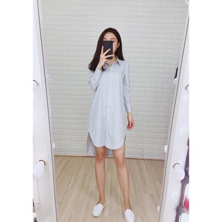 Đầm sơ mi dáng cut-out chất mềm mát loại 1