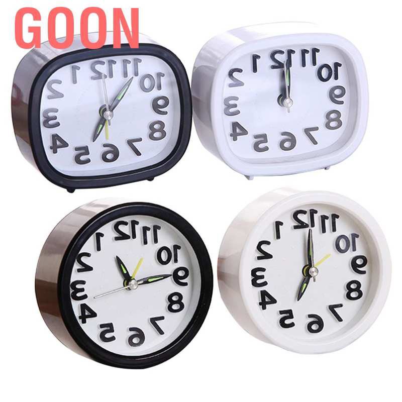 Goon 1Pc Mini Simple Alarm Clock Table Silent Desktop Clocks for Home Bedside Decor