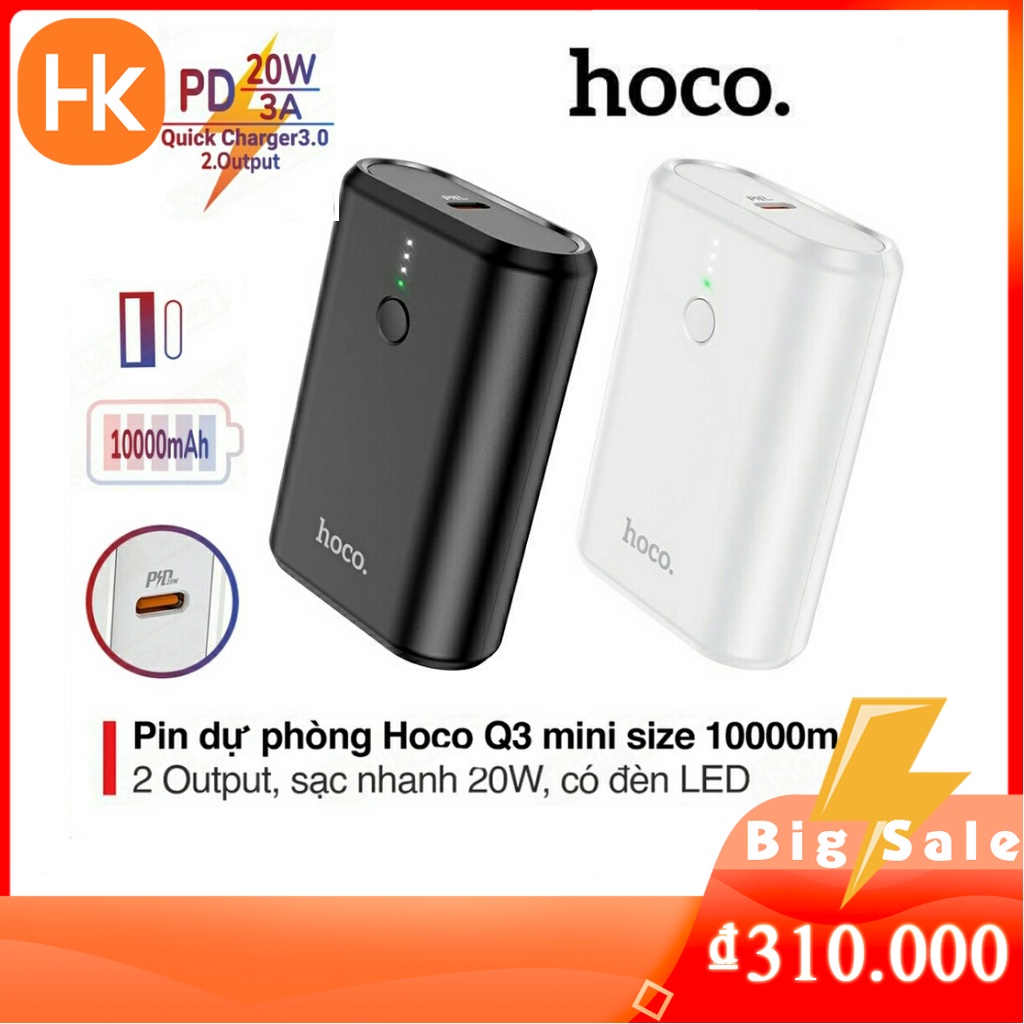 Sạc Dự Phòng Hoco Q3 Chính Hãng Sạc Dự Phòng 10000mAh PD 20W Tích Hợp Sạc Nhanh PD+ QC3.0 - Bảo Hành