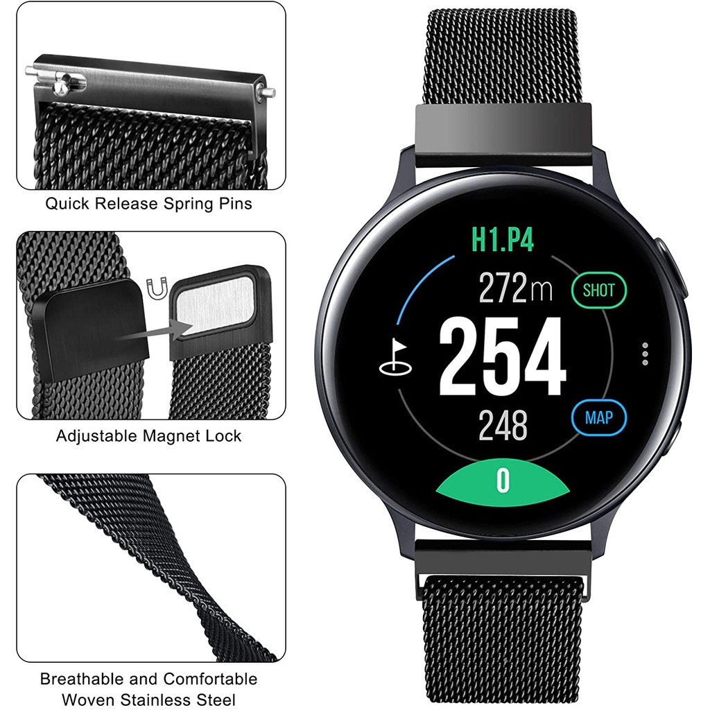 Dây đeo đồng hồ 20mm 22mm cho samsung galaxy watch 6/5/4/3 classic / active 2/3 / gear s3 frontier smart watch strap magnetic bracelet band for gt2 gt3 pro amazfit gts 2 mini / bip u