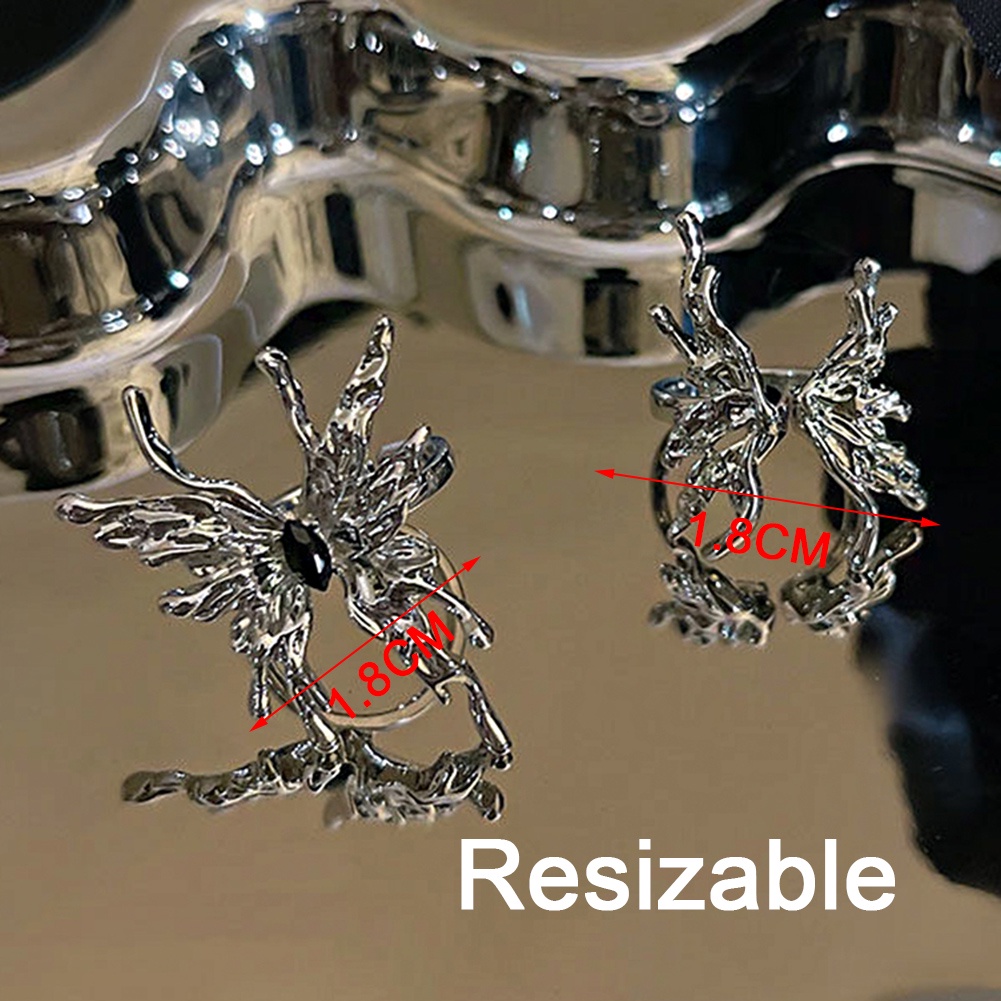 Nhẫn Hở Chạm Khắc Hình Bướm Thời Trang Cho Nữ