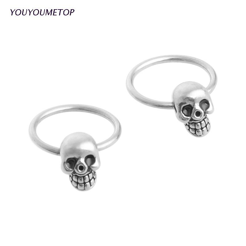 Đôi bông tai thép không gỉ hình đầu lâu Youyo 0.39x0.28 &quot;