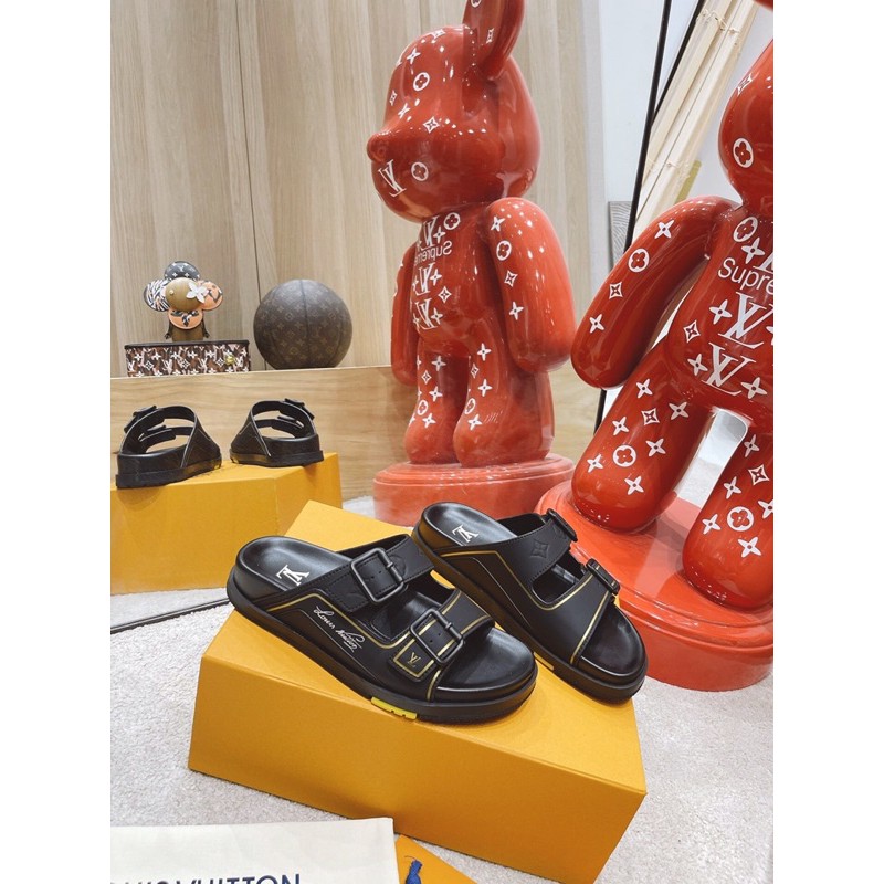 Dép da thật cao cấp LV Louis Vuitton