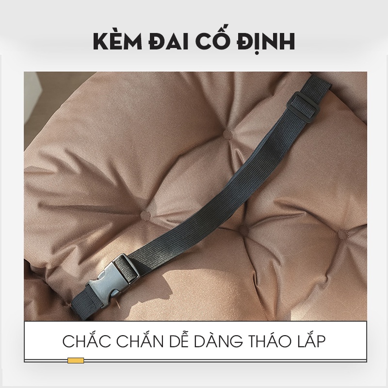 Ghế lười kèm đệm ghế bọc vải, ghế ngồi đệm bông tựa lưng thư giãn, làm việc KUN.decor