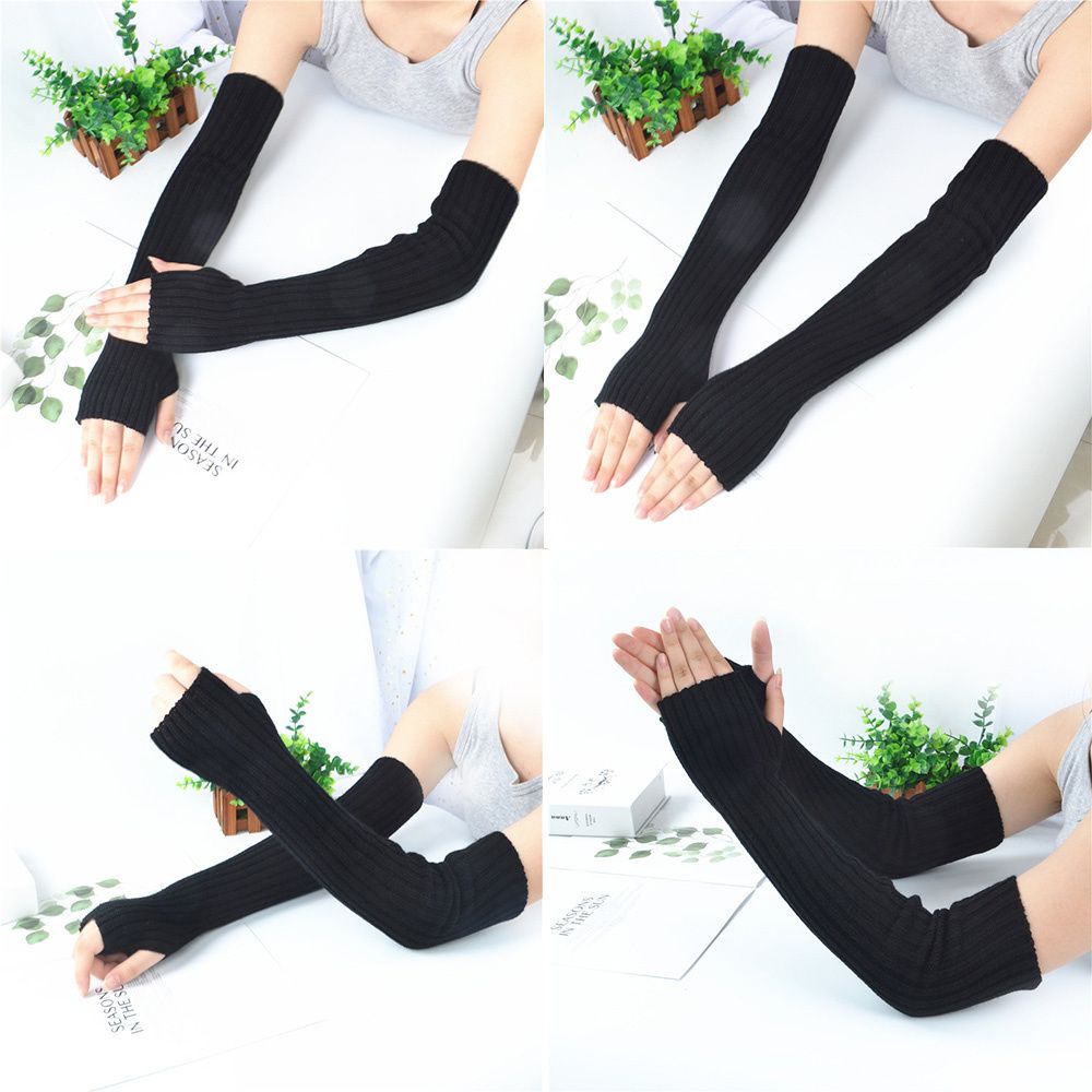 Găng tay len dài hở ngón mềm mại giữ ấm mùa đông MIHAN1