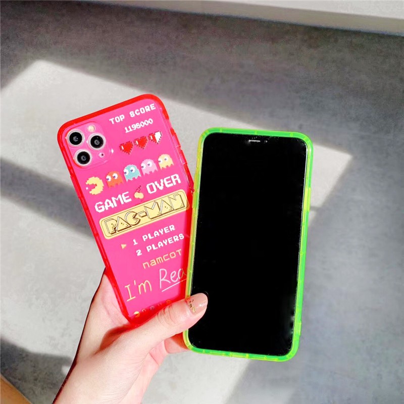 Ốp lưng iphone Pacman game neon 6/6plus/6s/6s plus/6/7/7plus/8/8plus/x/xs/xs max/11-d04