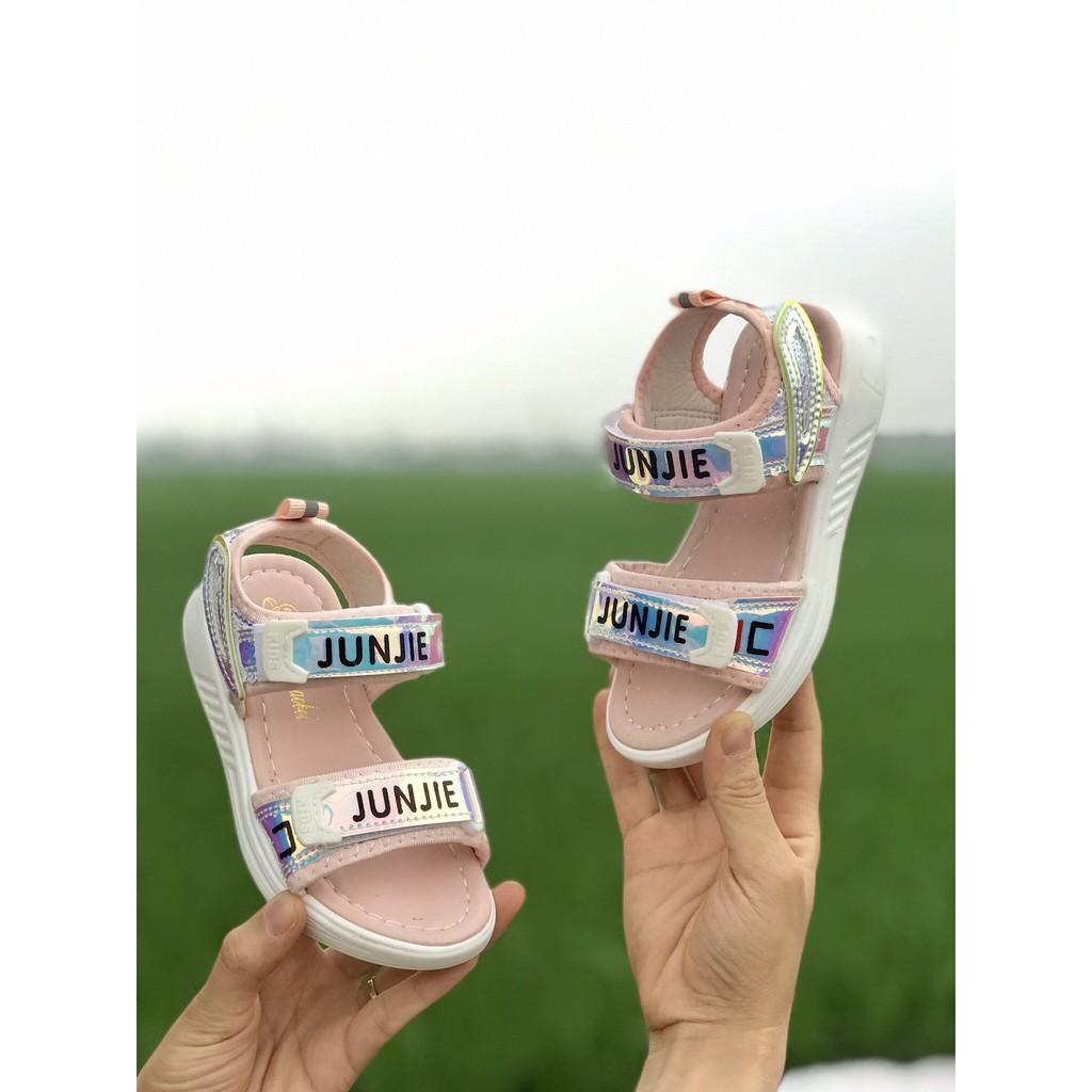 Sandal cho bé gái mẫu mới chữ junie hàng Quảng Châu siêu nhẹ, siêu bền cao cấp mã sandal_828