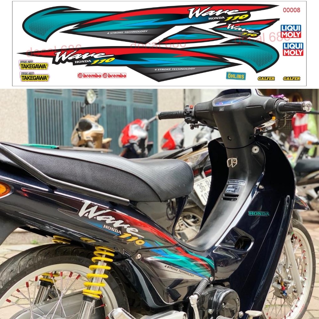 Tem Rời WAVE ALPHA Thái Đen 100 Chế Cao Cấp 3 Lớp mẫu 00008 - Decal 86