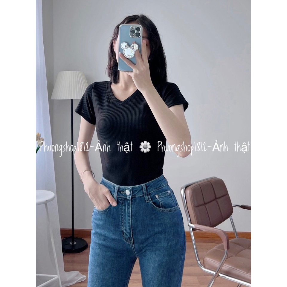 Ao Thun Gân,fom ôm chất loại 1 [ ảnh thật ] phuongshop1812