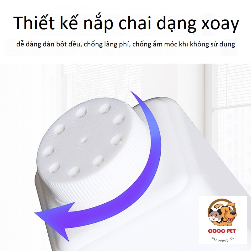 Phấn Tắm Khô Dưỡng Lông Khử Mùi Cho Chó Mèo Không Cần Tắm Nước Dry Cleaning Powder 260g