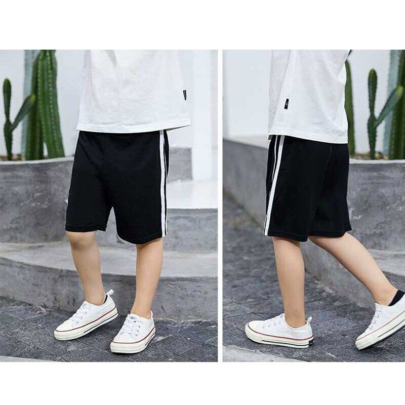 Quần Short Thể Thao Cotton Màu Trơn Thời Trang Mùa Hè Cho Bé 5-12 Tuổi