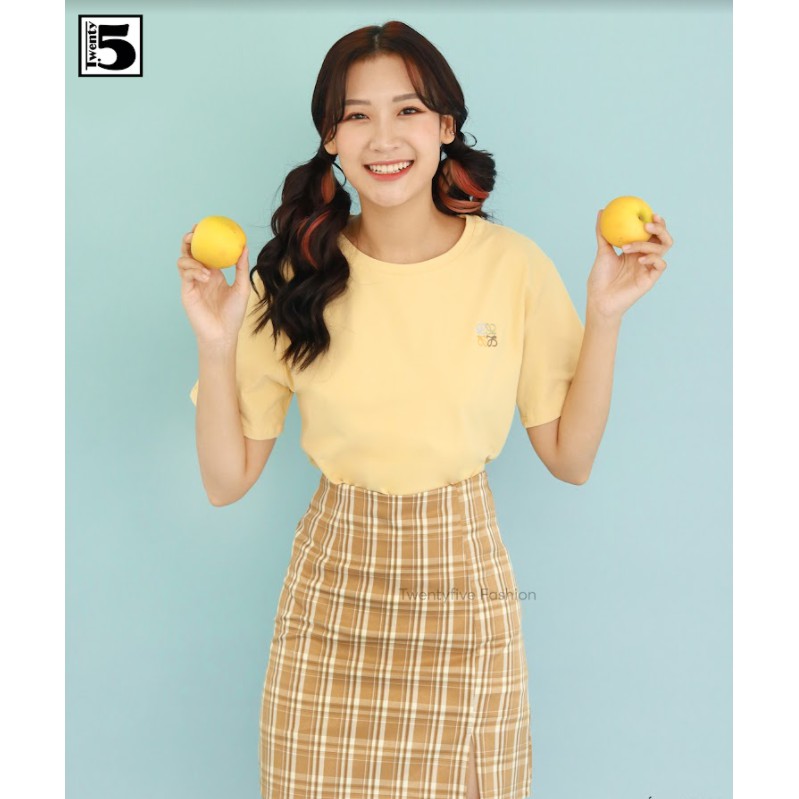 Áo thun cotton nữ thêu chữ Twentyfive 3694