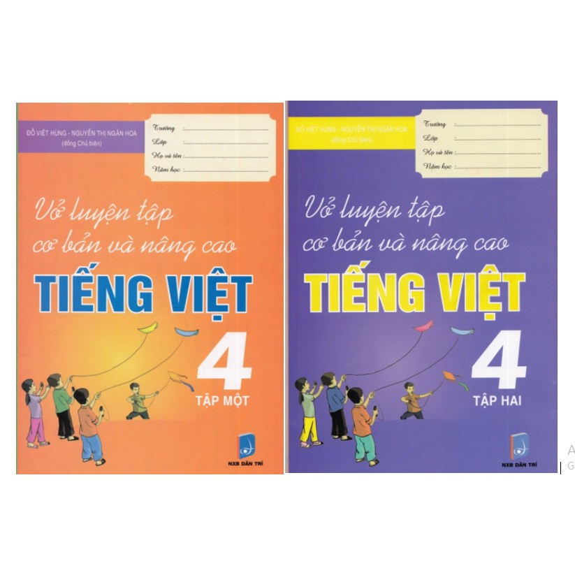 Sách - Combo Vở Luyện Tập Cơ Bản Và Nâng Cao Tiếng Việt 4 Tập 1 + Tập 2