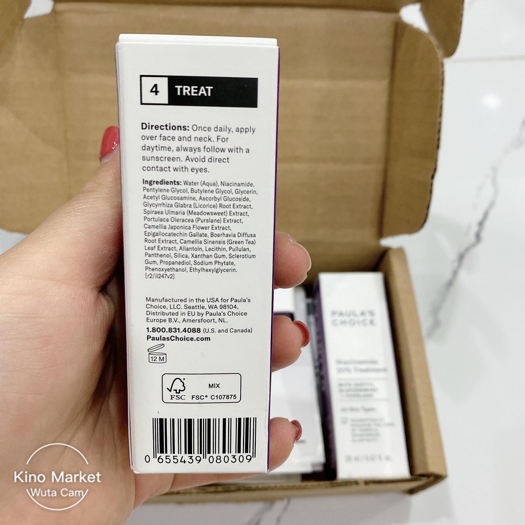 Tinh chất se khít lỗ chân lông tối ưu Paula's Choice Clinical Niacinamide 20% Treatment 20ml mã 8030 - USA