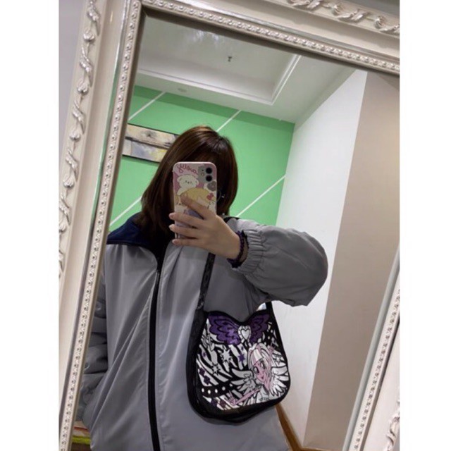 Phù thủy nhỏ hắc ám, Bengdi, hip hop tím, y2k, hot girl, cool girl, túi đeo vai, túi baguette
