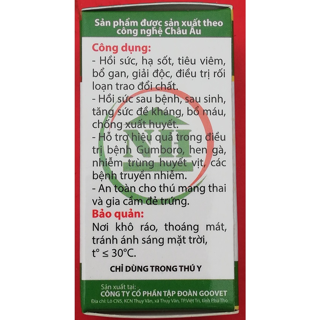 5 lọ Gluco KC 20ml Dùng tốt cho chó, mèo, gia súc, gia cầm, lợn, trâu, bò, ngựa