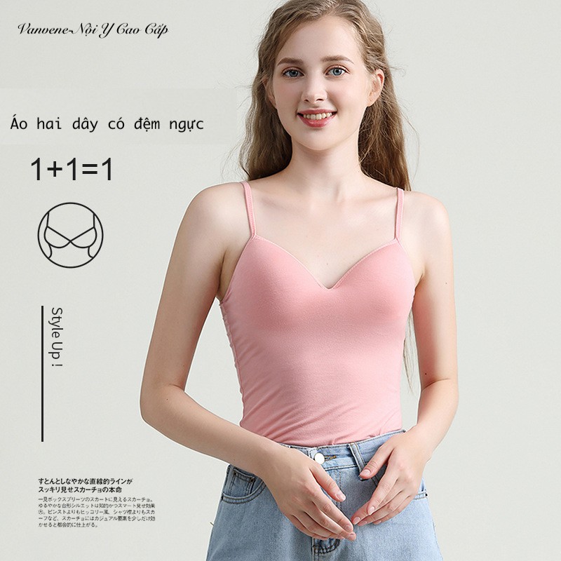 ÁO HAI DÂY CÓ MÚT NGƯC CHẤT LIỆU COTTON PHONG CÁCH NHẬT BẢN MỚI A193 | BigBuy360 - bigbuy360.vn