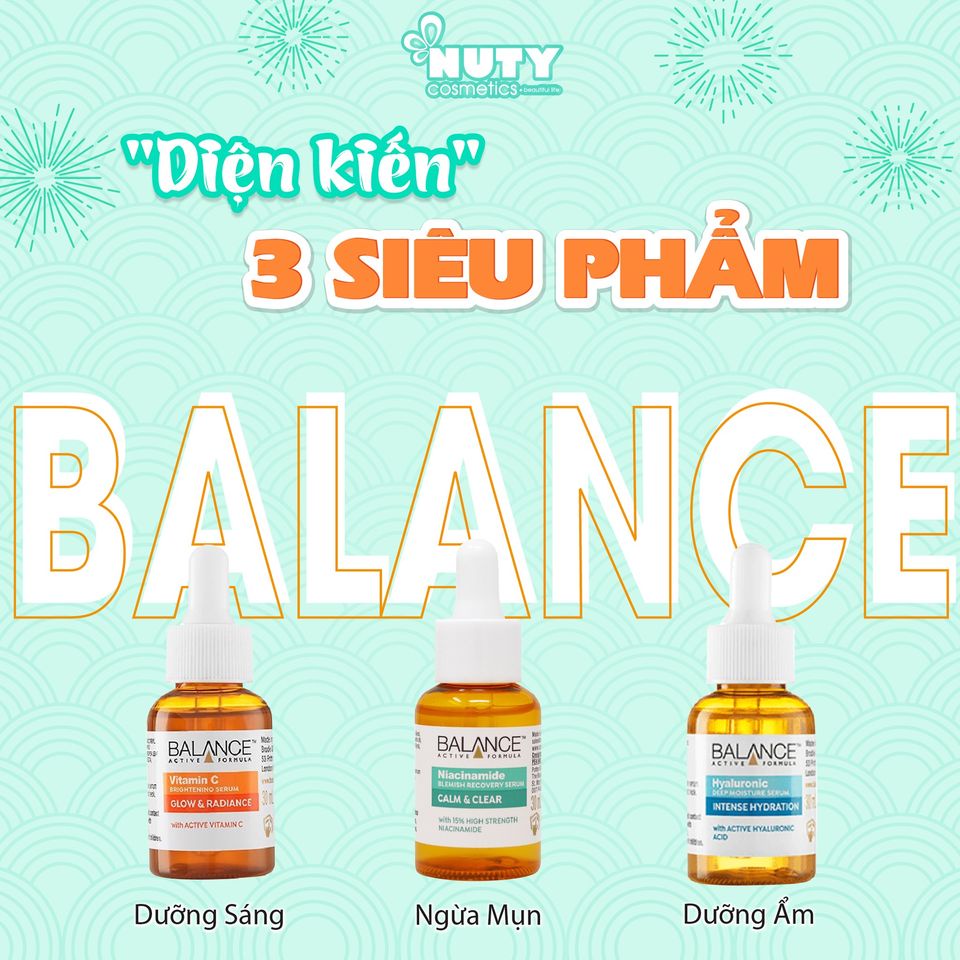 Serum Dưỡng Da Balance Active Formula cấp nước Hyaluronic Acid/ Gold/ Vitamin C/Niacinamide (30ml)